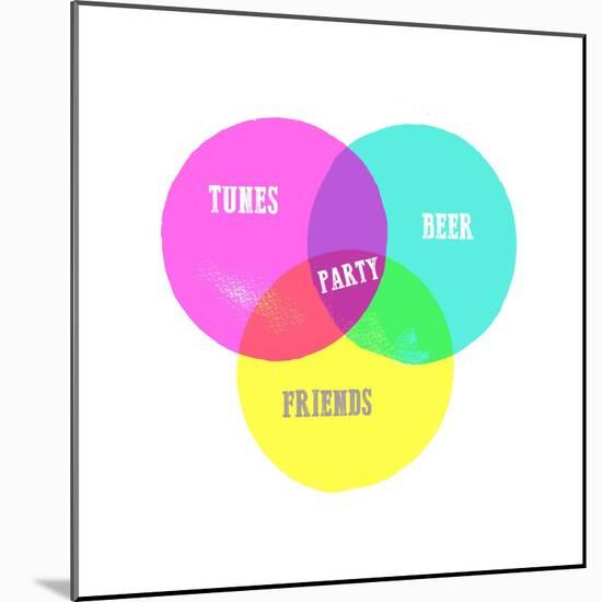 Venn Party Diagram-Bella Dos Santos-Mounted Art Print