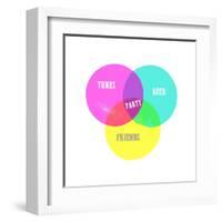 Venn Party Diagram-Bella Dos Santos-Framed Art Print