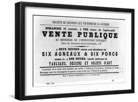 Vente Publique, from French Political Posters of the Paris Commune, May 1871-null-Framed Giclee Print