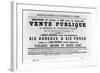 Vente Publique, from French Political Posters of the Paris Commune, May 1871-null-Framed Giclee Print