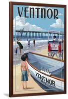 Ventnor, New Jersey - Lifeguard Stand-Lantern Press-Framed Art Print