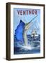 Ventnor, New Jersey - Sailfish Deep Sea Fishing-Lantern Press-Framed Art Print