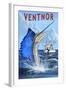 Ventnor, New Jersey - Sailfish Deep Sea Fishing-Lantern Press-Framed Art Print