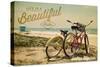 Ventura, California - Life is a Beautiful Ride - Beach Cruisers-Lantern Press-Stretched Canvas
