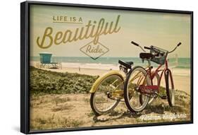 Ventura, California - Life is a Beautiful Ride - Beach Cruisers-Lantern Press-Framed Art Print