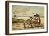 Ventura, California - Life is a Beautiful Ride - Beach Cruisers-Lantern Press-Framed Art Print