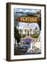 Ventura, California - Montage Scenes-Lantern Press-Framed Art Print