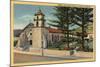 Ventura, California - View of Mission San Buenaventura-Lantern Press-Mounted Art Print