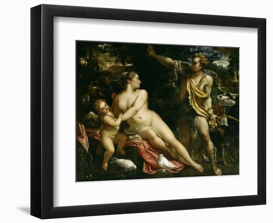 Venus, Adonis and Cupid, Ca. 1590-Annibale Carracci-Framed Giclee Print