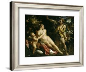 Venus, Adonis and Cupid, Ca. 1590-Annibale Carracci-Framed Giclee Print