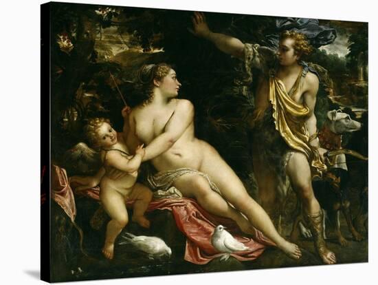 Venus, Adonis and Cupid, Ca. 1590-Annibale Carracci-Stretched Canvas