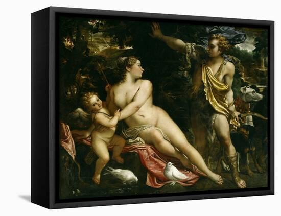 Venus, Adonis and Cupid, Ca. 1590-Annibale Carracci-Framed Stretched Canvas