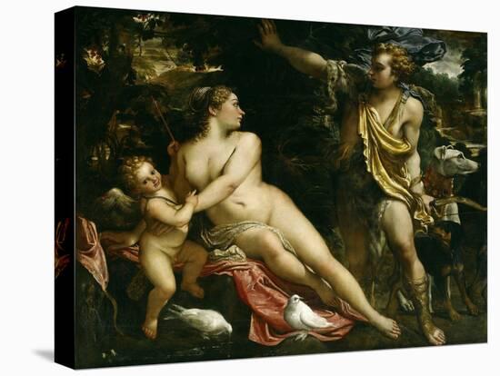 Venus, Adonis and Cupid, Ca. 1590-Annibale Carracci-Stretched Canvas