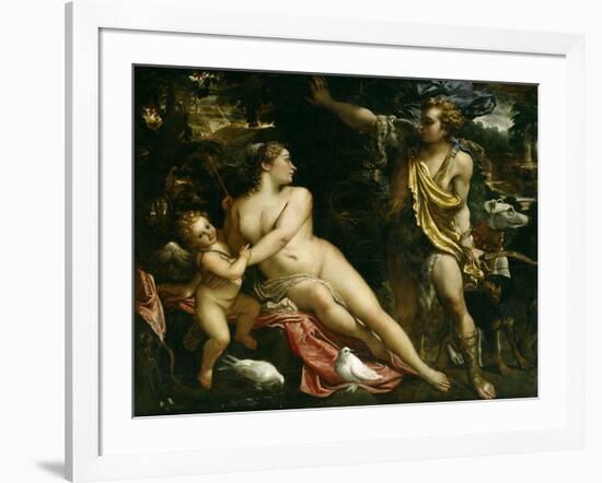 Venus, Adonis and Cupid, Ca. 1590-Annibale Carracci-Framed Giclee Print