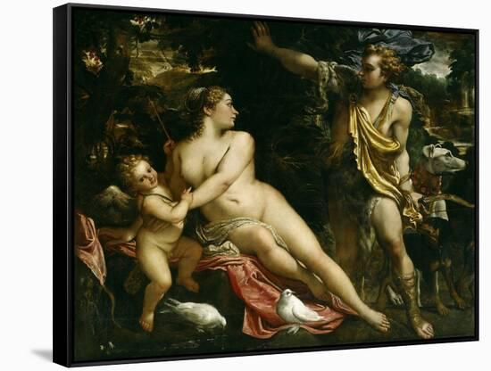 Venus, Adonis and Cupid, Ca. 1590-Annibale Carracci-Framed Stretched Canvas