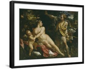 Venus, Adonis and Cupid-Annibale Carracci-Framed Giclee Print