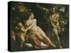 Venus, Adonis and Cupid-Annibale Carracci-Stretched Canvas