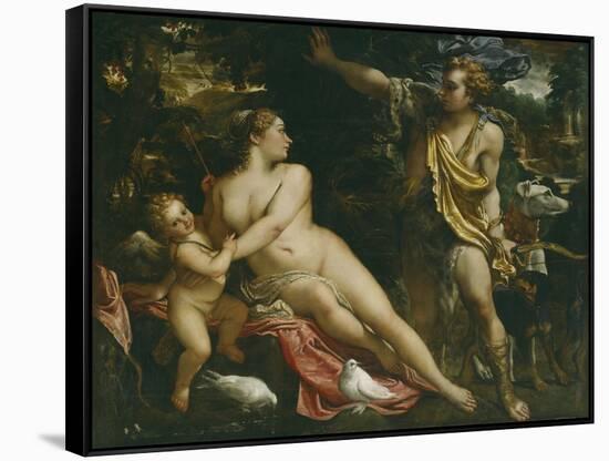 Venus, Adonis and Cupid-Annibale Carracci-Framed Stretched Canvas