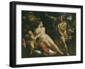 Venus, Adonis and Cupid-Annibale Carracci-Framed Giclee Print