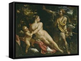 Venus, Adonis and Cupid-Annibale Carracci-Framed Stretched Canvas