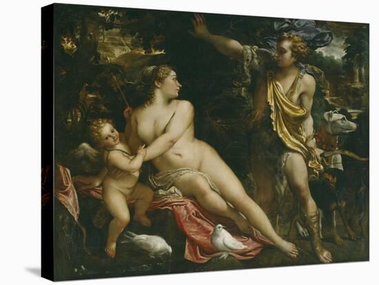 Venus, Adonis and Cupid-Annibale Carracci-Stretched Canvas