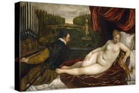 Venus, an Organist and a Little Dog-Titian (Tiziano Vecelli)-Stretched Canvas