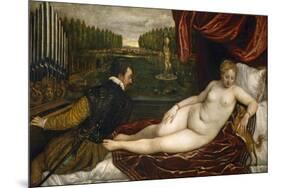 Venus, an Organist and a Little Dog-Titian (Tiziano Vecelli)-Mounted Giclee Print