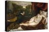 Venus, an Organist and a Little Dog-Titian (Tiziano Vecelli)-Stretched Canvas