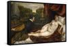 Venus, an Organist and a Little Dog-Titian (Tiziano Vecelli)-Framed Stretched Canvas