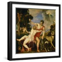Venus and Adonis, 1553-Titian (Tiziano Vecelli)-Framed Giclee Print