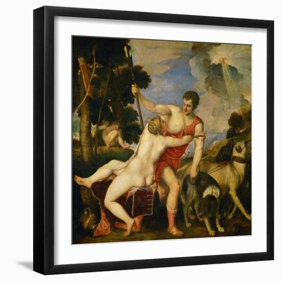 Venus and Adonis, 1553-Titian (Tiziano Vecelli)-Framed Giclee Print