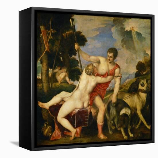Venus and Adonis, 1553-Titian (Tiziano Vecelli)-Framed Stretched Canvas