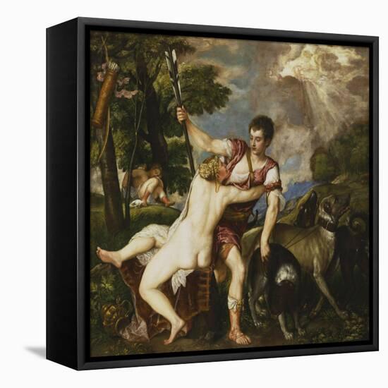 Venus and Adonis, 1554-Titian (Tiziano Vecelli)-Framed Stretched Canvas