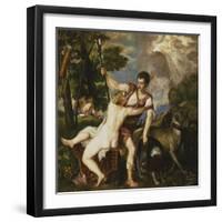 Venus and Adonis, 1554-Titian (Tiziano Vecelli)-Framed Giclee Print