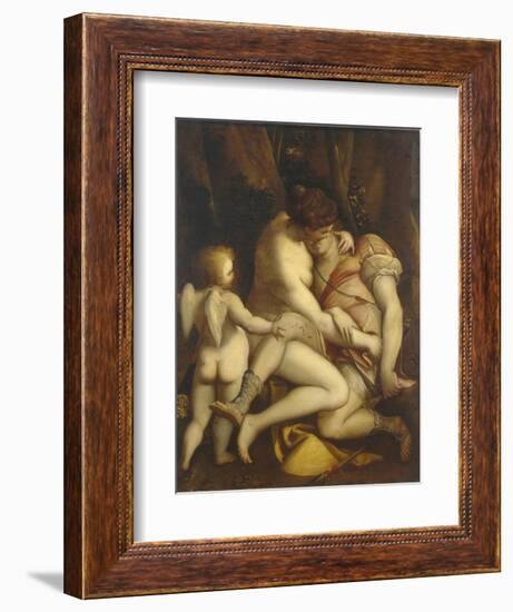 Venus and Adonis, 1565-1569-Luca Cambiaso-Framed Giclee Print