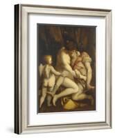 Venus and Adonis, 1565-1569-Luca Cambiaso-Framed Giclee Print