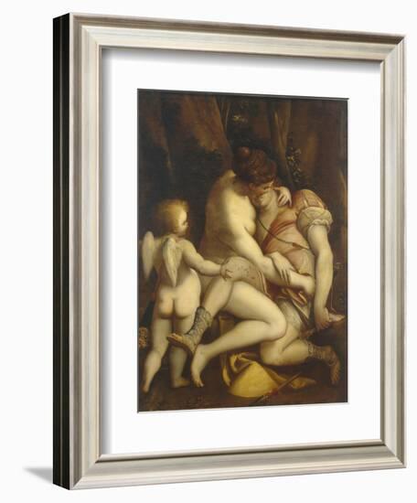 Venus and Adonis, 1565-1569-Luca Cambiaso-Framed Giclee Print