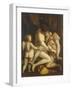Venus and Adonis, 1565-1569-Luca Cambiaso-Framed Giclee Print