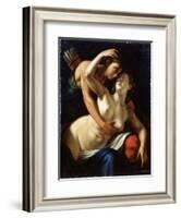 Venus and Adonis, 16th Century-Luca Cambiaso-Framed Giclee Print