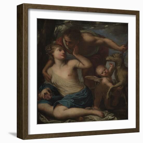 Venus and Adonis. 17Th Century (Oil on Canvas)-Pietro Liberi-Framed Giclee Print