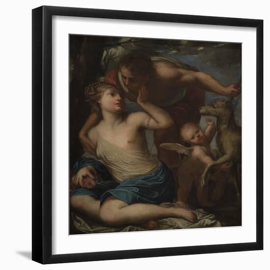 Venus and Adonis. 17Th Century (Oil on Canvas)-Pietro Liberi-Framed Premium Giclee Print