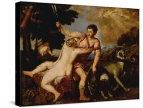 Venus and Adonis, C.1555-60-Titian (Tiziano Vecelli)-Stretched Canvas