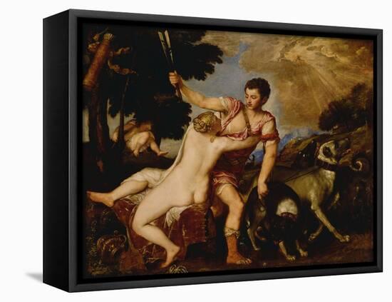 Venus and Adonis, C.1555-60-Titian (Tiziano Vecelli)-Framed Stretched Canvas