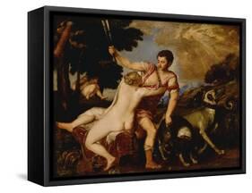 Venus and Adonis, C.1555-60-Titian (Tiziano Vecelli)-Framed Stretched Canvas