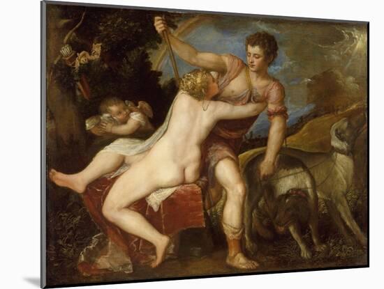 Venus and Adonis, c.1560-Titian-Mounted Giclee Print