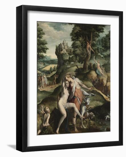 Venus and Adonis, c.1585-90-Bartholomaeus Spranger-Framed Giclee Print