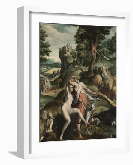 Venus and Adonis, c.1585-90-Bartholomaeus Spranger-Framed Giclee Print