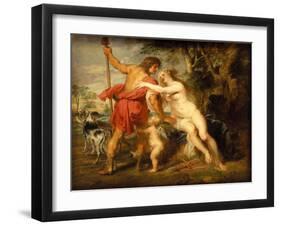 Venus and Adonis, c.1635-Peter Paul Rubens-Framed Giclee Print