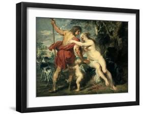 Venus and Adonis, C1630-Peter Paul Rubens-Framed Giclee Print