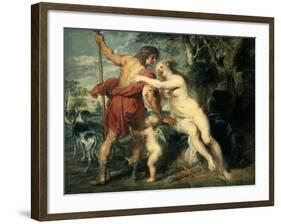 Venus and Adonis, C1630-Peter Paul Rubens-Framed Giclee Print